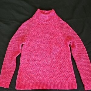 Ladies Talbots Mock Turleneck Sweater, Fuscia, Sz PS